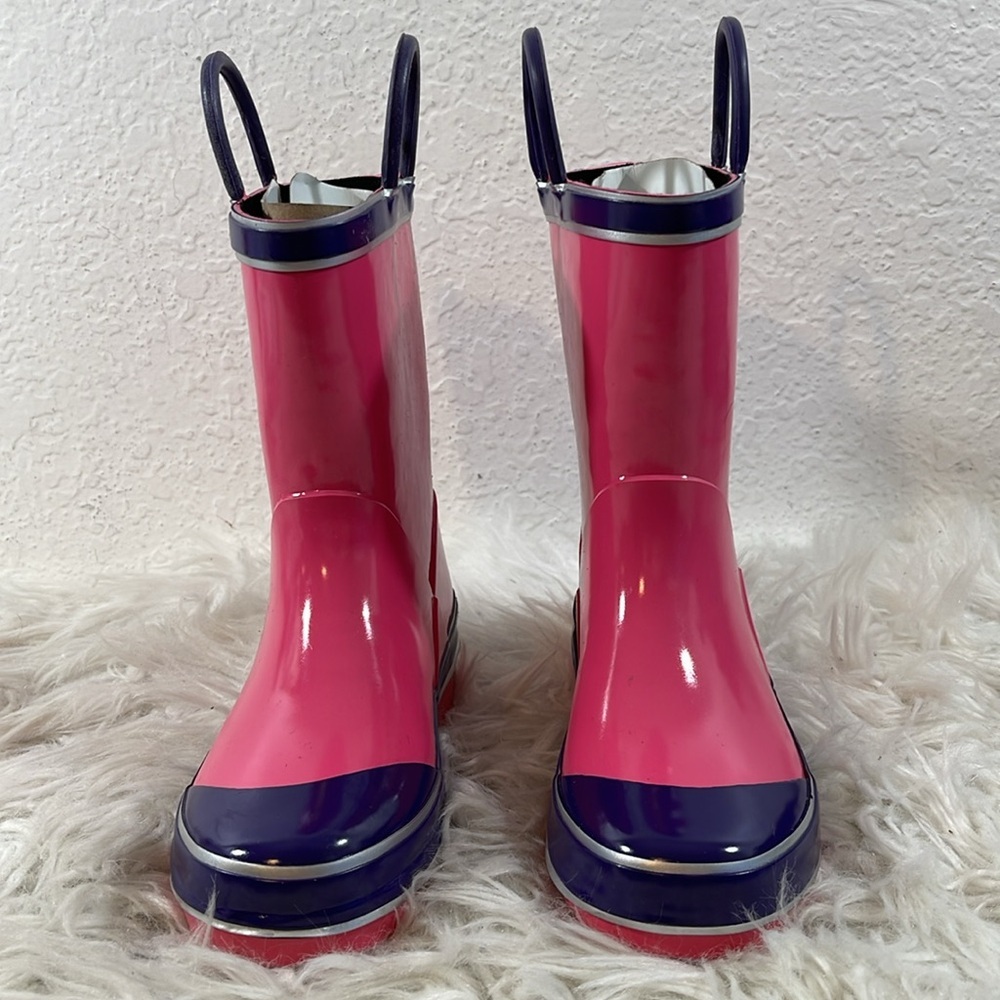 Northside Little Girls' Classic Solid Rainboot Pink / Purple Slip On Size 12 NEW - Picture 2 of 16